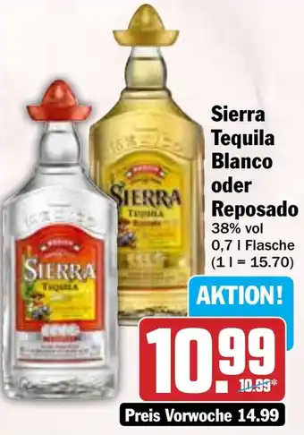 Hit Sierra Tequila Blanco oder Reposado Angebot