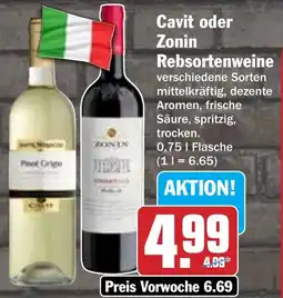 Hit Cavit oder Zonin Rebsortenweine Angebot