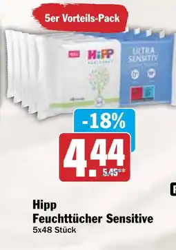 Hit Hipp Feuchttücher Sensitive Angebot
