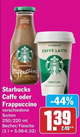 Hit Starbucks Caffe oder Frappuccino Angebot