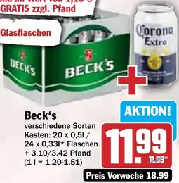 Hit Beck's Angebot