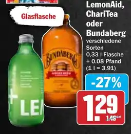 Hit LemonAid, ChariTea oder Bundaberg Angebot