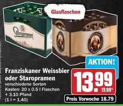 Hit Franziskaner Weissbier oder Staropramen Angebot