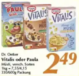 inkoop Dr. Oetker Vitalis oder Paula Angebot