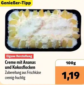 Aktiv Irma Creme mit Ananas und Kokosflocken Angebot