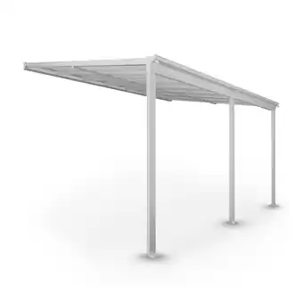 Netto Marken-Discount Juskys Terrassendach Borneo 4x3 m Aluminium mit Doppelstegplatten Terrassenüberdachung Weiß Angebot