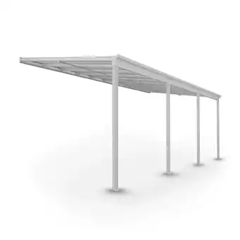 Netto Marken-Discount Juskys Terrassendach Borneo 6x3 m Aluminium mit Doppelstegplatten Terrassenüberdachung Weiß Angebot