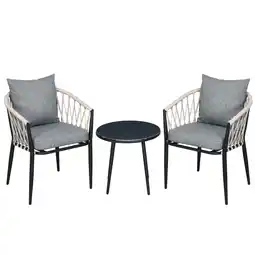 Netto Marken-Discount Outsunny Gartenmöbel-Set Stahl, Polypropylen-Seil, Polyester, Hartglas Angebot