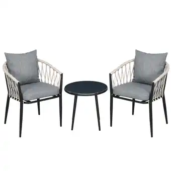 Netto Marken-Discount Outsunny Gartenmöbel-Set Stahl, Polypropylen-Seil, Polyester, Hartglas Angebot