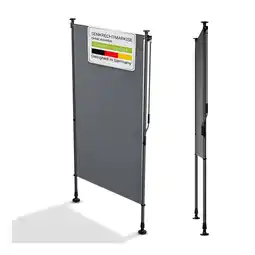 Netto Marken-Discount Juskys Senkrechtmarkise Barbados 100x310 cm - Sonnenschutz höhenverstellbar, ohne Bohren - Grau Angebot