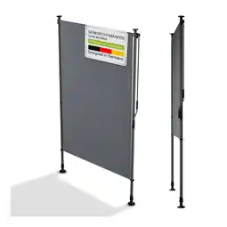 Netto Marken-Discount Juskys Senkrechtmarkise Barbados 120x310 cm - Sonnenschutz höhenverstellbar, ohne Bohren - Grau Angebot