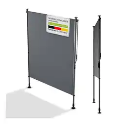 Netto Marken-Discount Juskys Senkrechtmarkise Barbados 150x310 cm - Sonnenschutz höhenverstellbar, ohne Bohren - Grau Angebot