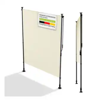 Netto Marken-Discount Juskys Senkrechtmarkise Barbados 150x310 cm - Sonnenschutz höhenverstellbar, ohne Bohren - Beige Angebot