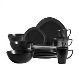 Netto Marken-Discount Mäser Geschirr-Set, Steinzeug Glendale Schwarz Angebot