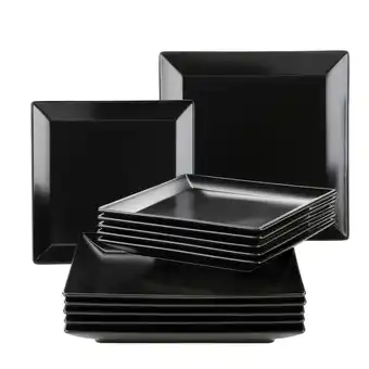 Netto Marken-Discount Mäser Teller-Set, Porzellan Manhattan City Schwarz Angebot