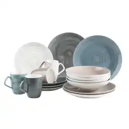 Netto Marken-Discount Mäser Derby Geschirr-Set, Porzellan Blau/ Grau/ Beige/ Weiß Angebot