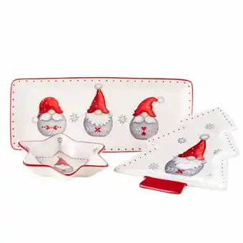 Netto Marken-Discount Mäser Tellerset, Steingut Aurela Rot / Weiß / Grau Angebot