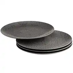 Netto Marken-Discount Mäser Platzteller-Set, Steinzeug Trad. Tiles Schwarz Angebot