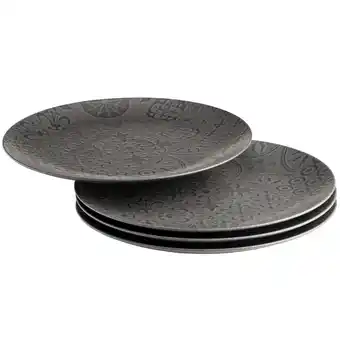 Netto Marken-Discount Mäser Platzteller-Set, Steinzeug Trad. Tiles Schwarz Angebot