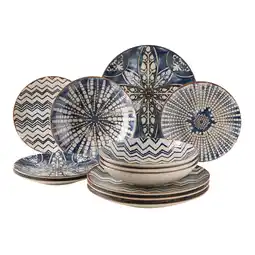 Netto Marken-Discount Mäser Tafelservice, Steinzeug Iberico Blue Blau / Weiß Angebot