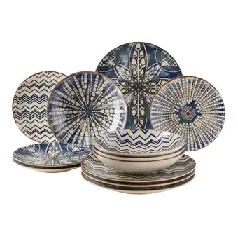 Netto Marken-Discount Mäser Tafelservice, Steinzeug Iberico Blue Blau / Weiß Angebot