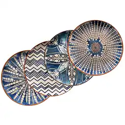 Netto Marken-Discount Mäser Platzteller-Set, Steinzeug Iberico Blue Blau / Weiß Angebot