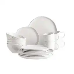 Netto Marken-Discount Mäser Geschirr-Set, Keramik Andoro Weiß, Schwarz Angebot