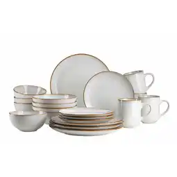 Netto Marken-Discount Mäser Geschirrset, Steinzeug Mabella Grau / Braun Angebot
