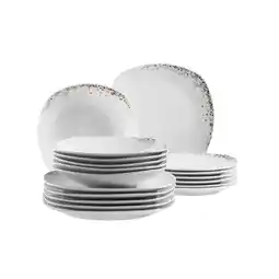 Netto Marken-Discount Mäser Tellerset, Porzellan Space Dust Weiß Angebot