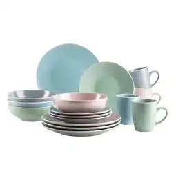 Netto Marken-Discount Mäser Kombiservice, Steinzeug ELISSA II Rosa, Grau, Grün, Türkis Angebot