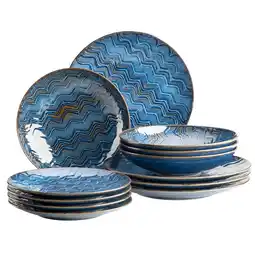 Netto Marken-Discount Mäser Tafelservice, Steinzeug Aquamarine Blau Angebot