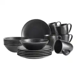 Netto Marken-Discount Mäser Frühstücks Set, Steinzeug Essential Schwarz Angebot