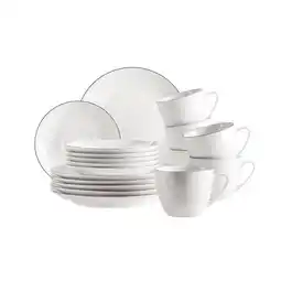 Netto Marken-Discount Mäser Kaffeeservice, Porzellan Felise Weiß / Schwarz Angebot