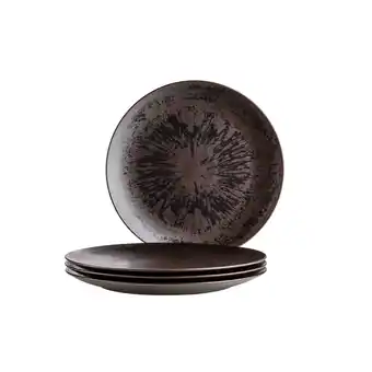 Netto Marken-Discount Mäser Platzteller-Set, Keramik Metallic Bronze Schwarz, Braun Angebot