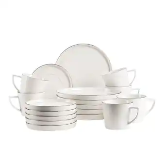 Netto Marken-Discount Mäser Kaffeeservice, Porzellan Sita Weiß / Gold Angebot