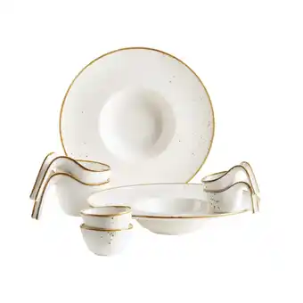 Netto Marken-Discount Mäser Gourmet Set, Porzellan Pintar Beige / Braun Angebot