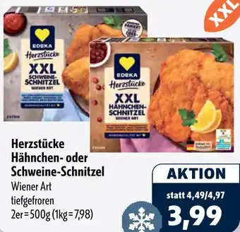 Aktiv Irma Edeka Herzstücke Hähnchen- oder Schweine-Schnitzel Angebot