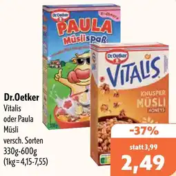 Aktiv Irma Dr. Oetker Vitalis oder Paula Müsli Angebot