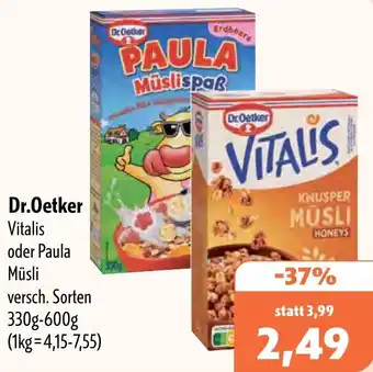 Aktiv Irma Dr. Oetker Vitalis oder Paula Müsli Angebot