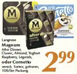 inkoop Langnese Magnum oder Cornetto Angebot