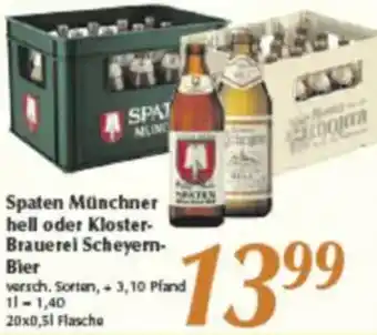inkoop Spaten Münchner hell oder Kloster Brauerei Scheyern Bier Angebot