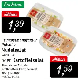 KONSUM Feinkostmanufaktur Pulsnitz Nudelsalat oder Kartoffelsalat Angebot