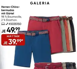 Galeria GALERIA Herren-Chinobermudas mit Gürtel Angebot