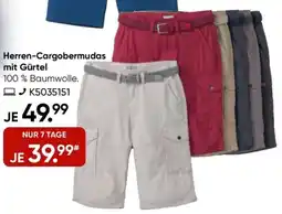 Galeria Galeria Herren-Cargobermudas mit Gürtel Angebot