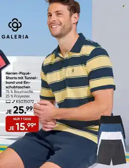 Galeria GALERIA Herren-Piqué Shorts mit Tunnelbund und Einschubtaschen Angebot