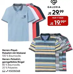 Galeria GALERIA Herren-Piqué Poloshirt mit Stickerei Angebot