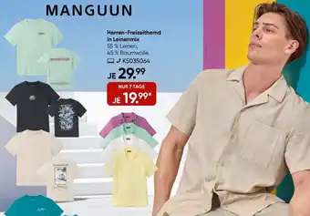 Galeria MANGUUN Herren-Freizeithemd in Leinenmix Angebot