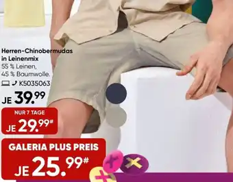 Galeria MANGUUN Herren-Chinobermudas in Leinenmix Angebot