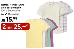 Galeria MANGUUN Herren-Henley-Shirt, uni oder geringelt Angebot