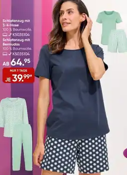 Galeria CALIDA Schlafanzug mit 3/4-Hose Angebot